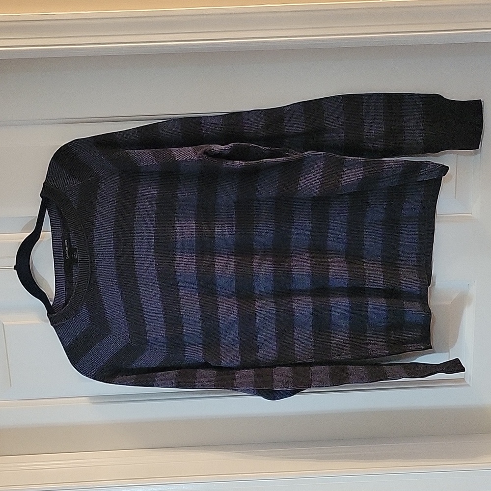 Calvin Klein Jeans men's blue striped waffle weave medium